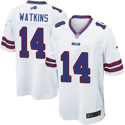 Men's Game Sammy Watkins Nike Jersey White Road - #14 NFL Buffalo Bills